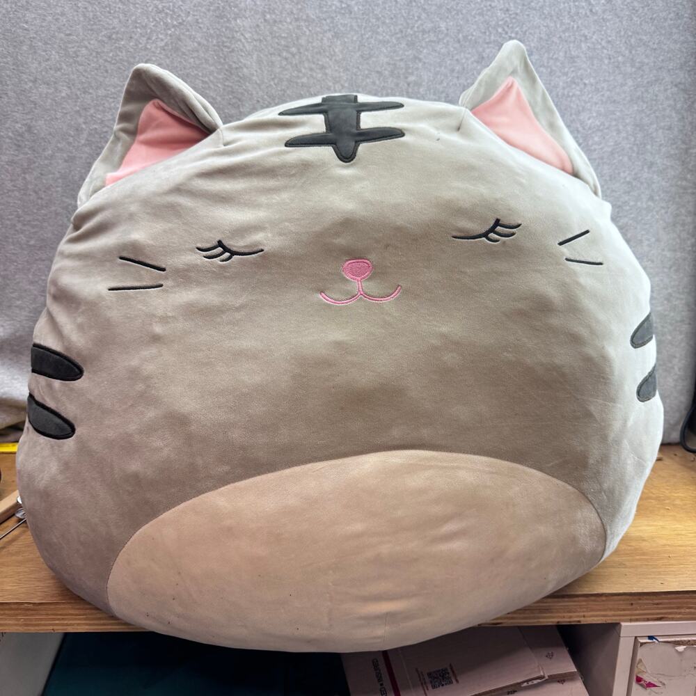 Squishmallow 24” Tally gray cat -Jumbo Plush Toy